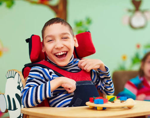 A child at home with family