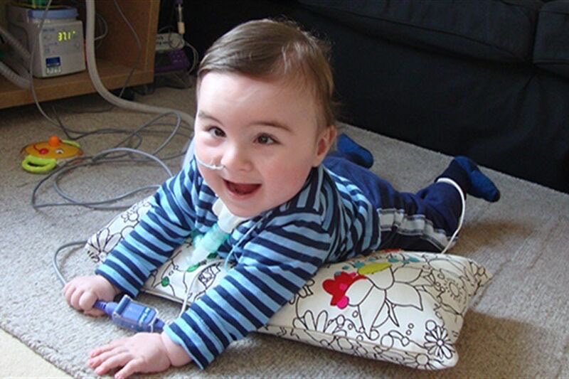 A child receiving healthcare at home